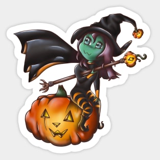 Kinsey the Pumpkin Witch Sticker